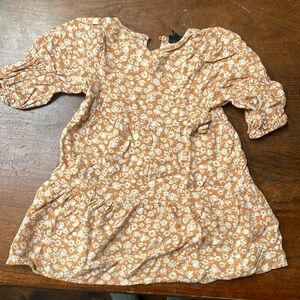 Adorable floral orange brown 18 month dress
